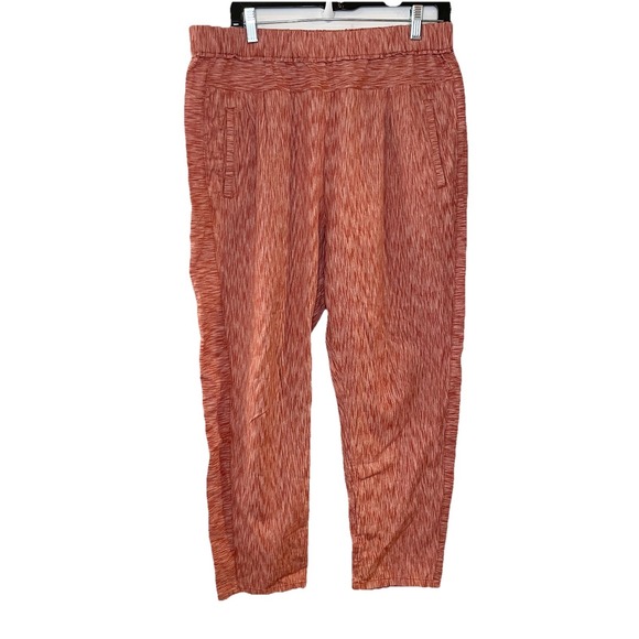 Anthropologie Long Shore Pull On Pants Medium Cropped Heathered Red Classic Boho - Picture 2 of 7